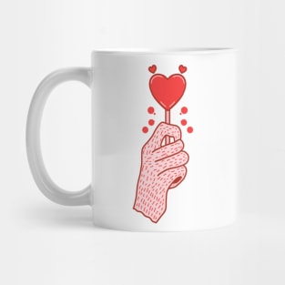 Red Heart Lollipop Mug